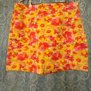 Old Navy Yellow and Pink Floral Skirt